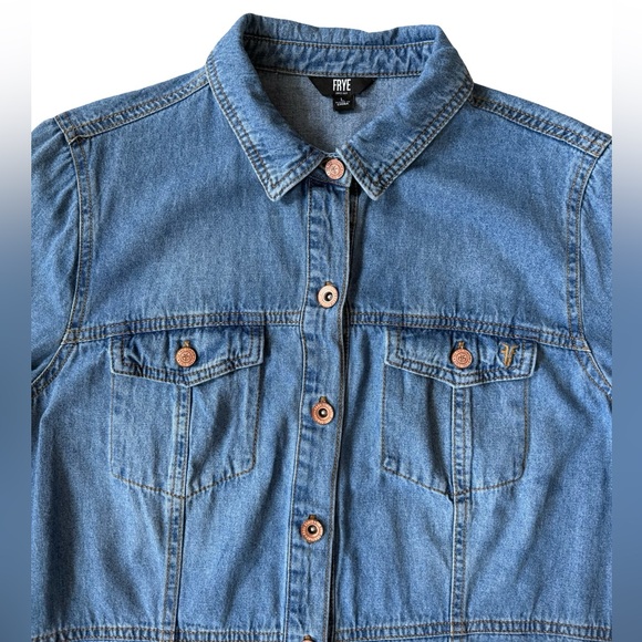 Frye - Women’s Button Down Denim Shirt Dress (EUC) Size: L - Picture 5 of 12